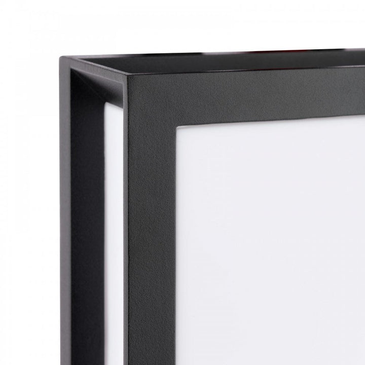 Dar Wisebuys VAY5022 Vayu 2 Light Outdoor Wall Light Matt Black and Opal IP44