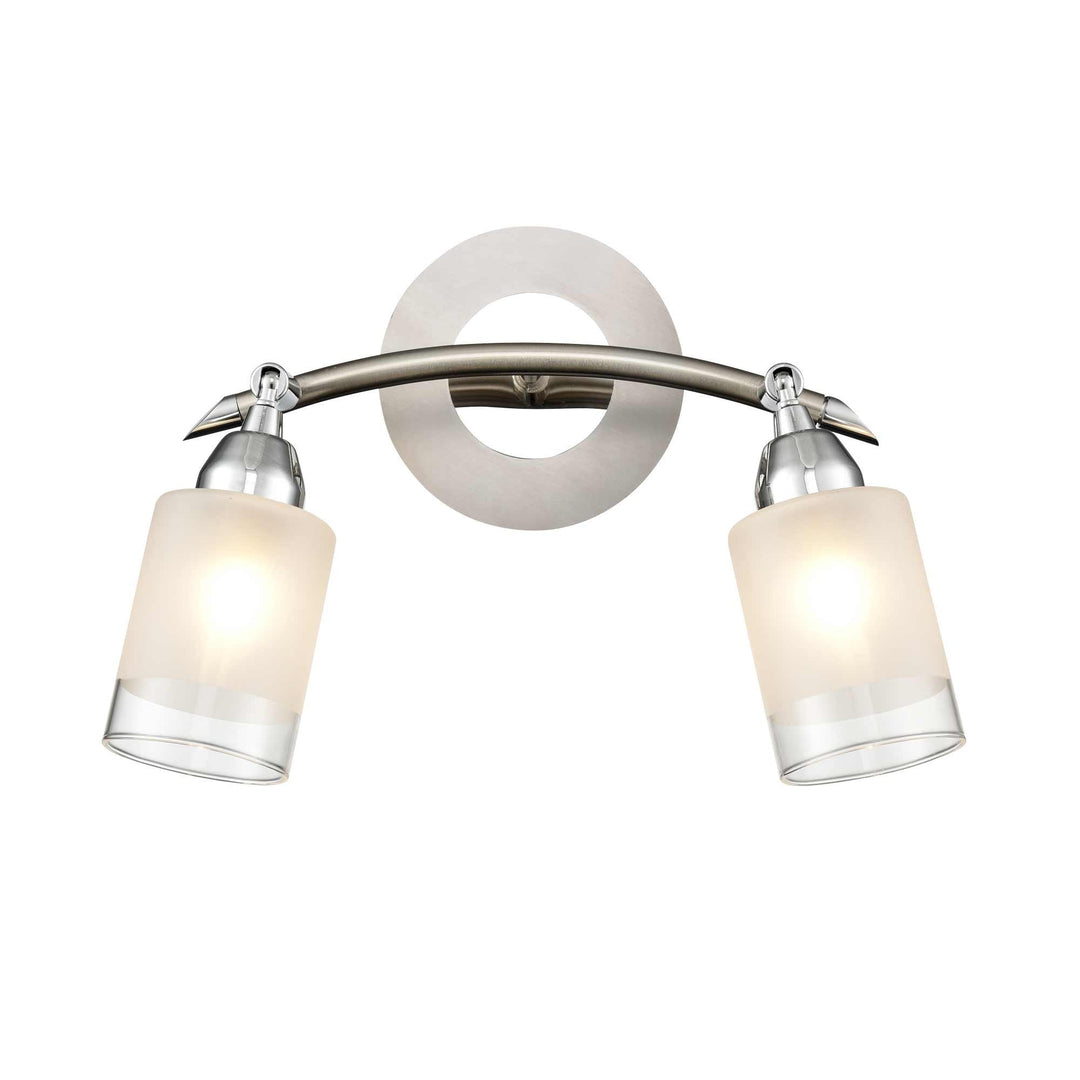 Franklite DP40022 Campani 2 Light Wall Bracket Chrome / Satin Nickel