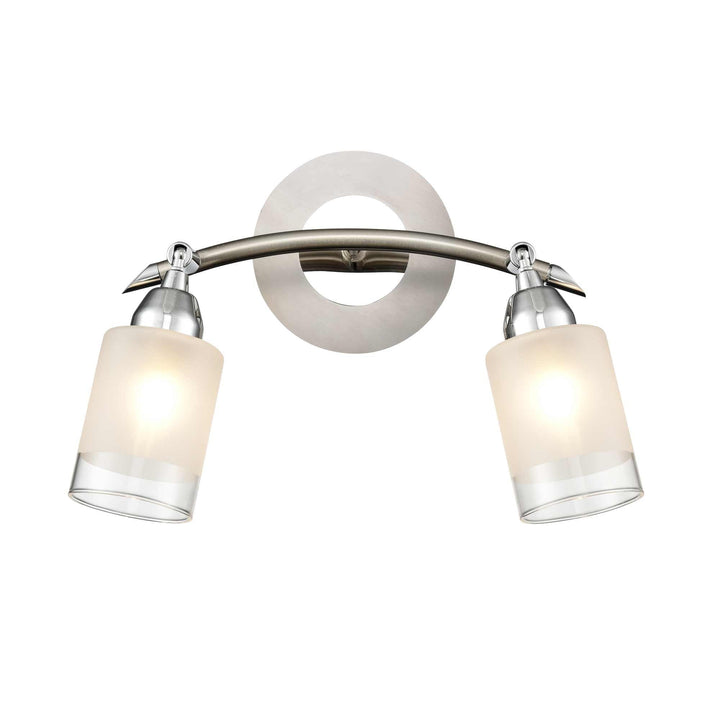 Franklite DP40022 Campani 2 Light Wall Bracket Chrome / Satin Nickel