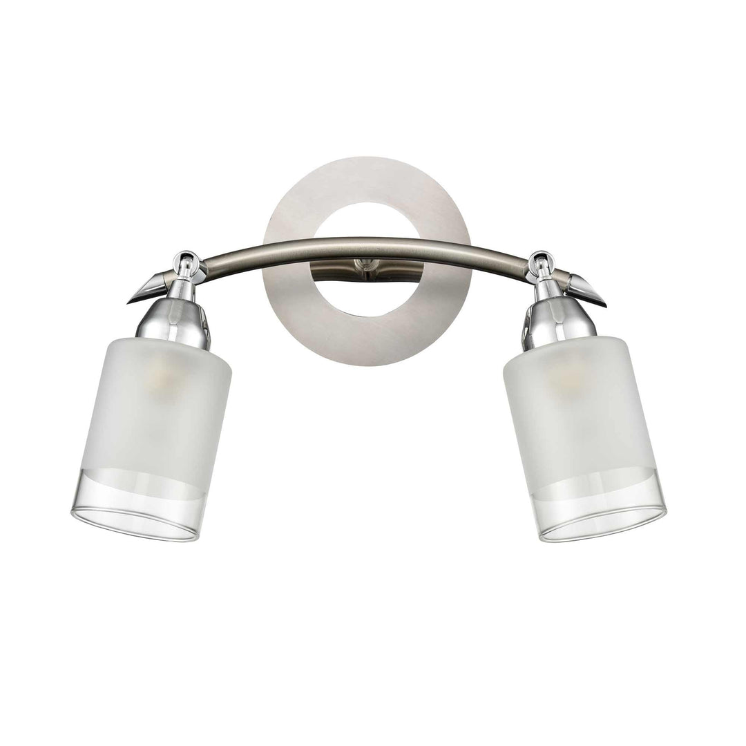 Franklite DP40022 Campani 2 Light Wall Bracket Chrome / Satin Nickel