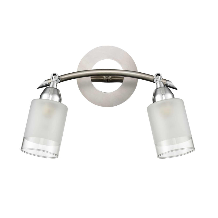 Franklite DP40022 Campani 2 Light Wall Bracket Chrome / Satin Nickel