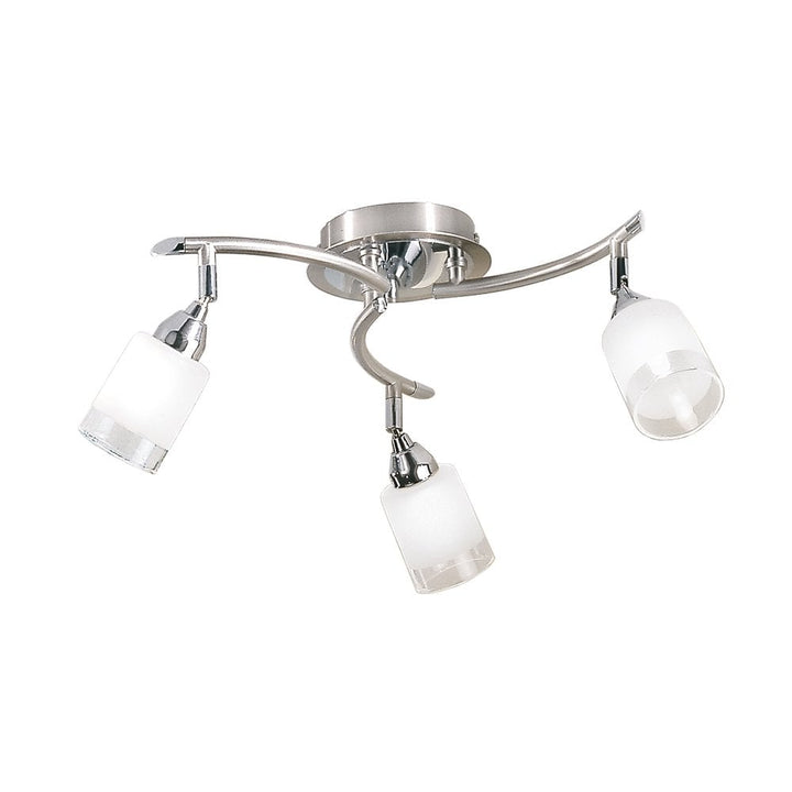 Franklite DP40023 Campani 3 Light Ceiling Flush Chrome / Satin Nickel