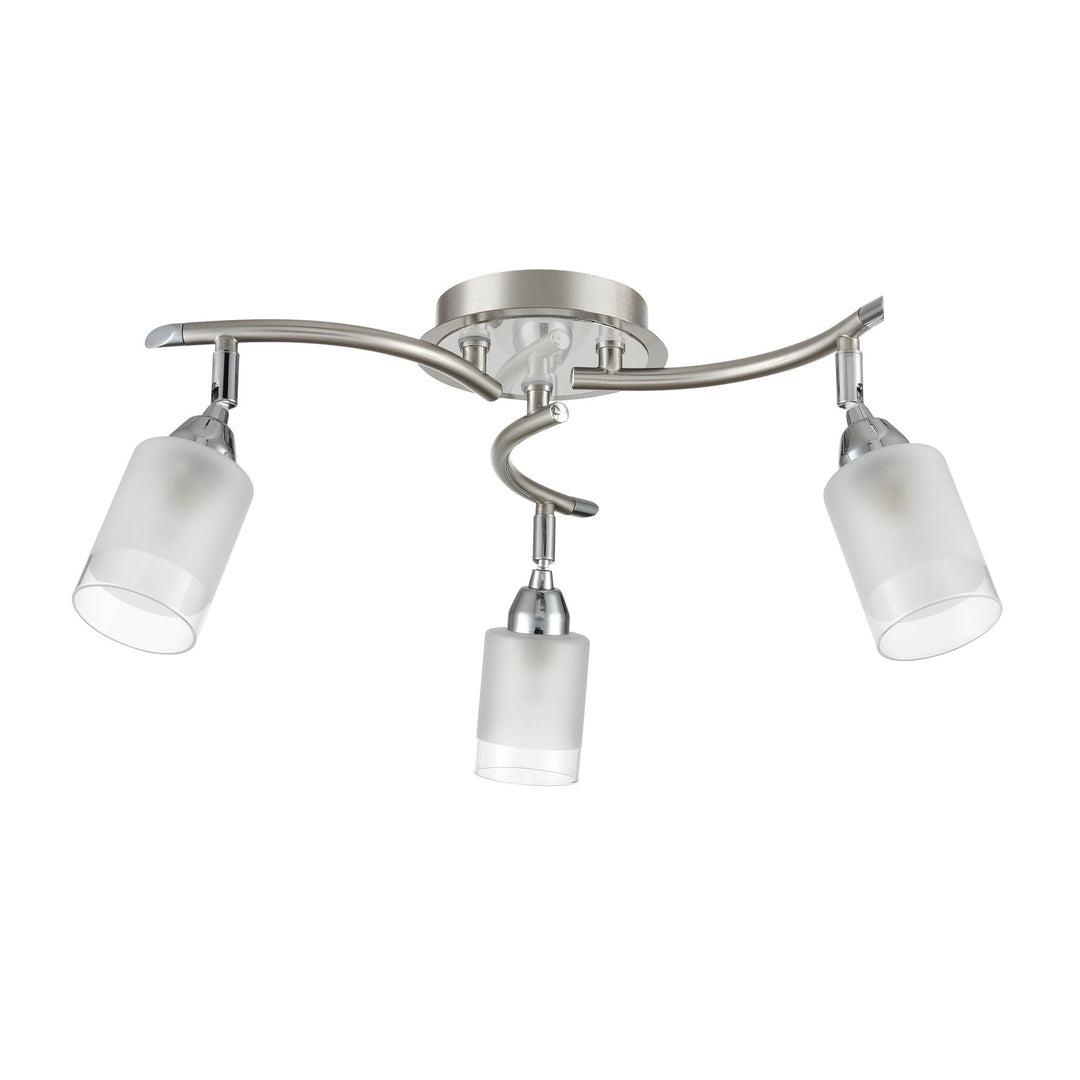 Franklite DP40023 Campani 3 Light Ceiling Flush Chrome / Satin Nickel