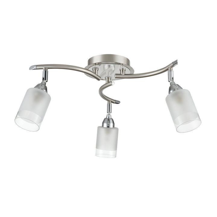 Franklite DP40023 Campani 3 Light Ceiling Flush Chrome / Satin Nickel
