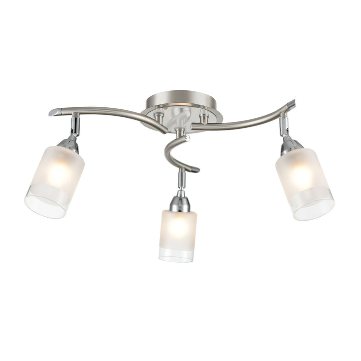 Franklite DP40023 Campani 3 Light Ceiling Flush Chrome / Satin Nickel