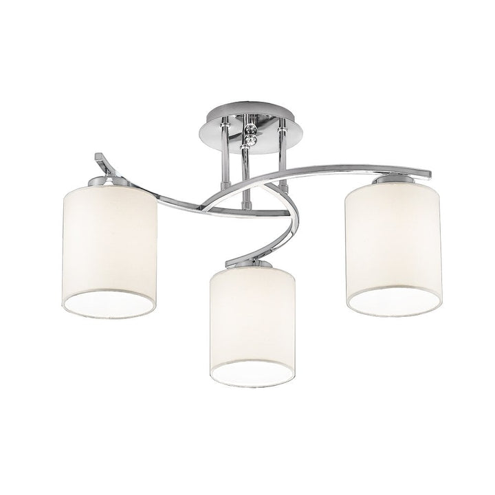 Franklite FL2080/3/1124 Hexx 3 Light Ceiling Flush Chrome