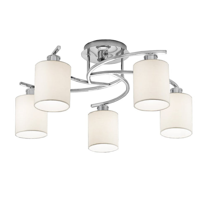 Franklite FL2080/5/1124 Hexx 5 Light Ceiling Flush Chrome