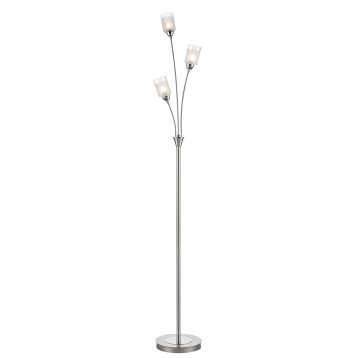 Franklite SP80023 Campani 3 Light Floor Lamp Chrome / Satin Nickel