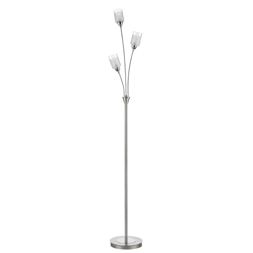 Franklite SP80023 Campani 3 Light Floor Lamp Chrome / Satin Nickel