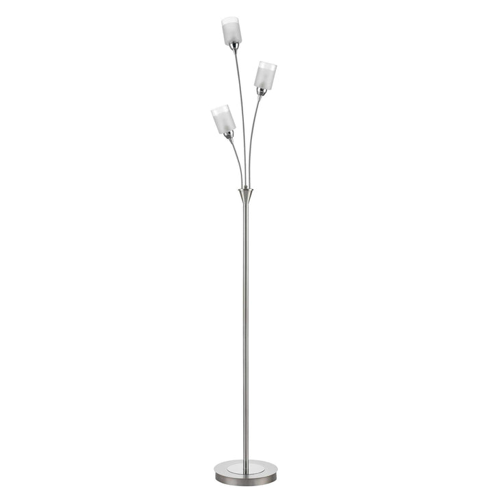 Franklite SP80023 Campani 3 Light Floor Lamp Chrome / Satin Nickel