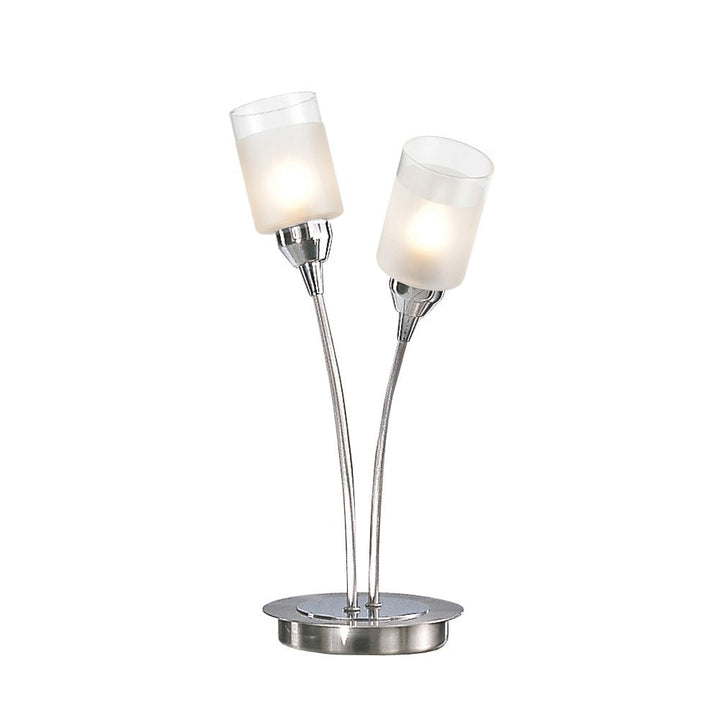 Franklite TP94022 Campani 2 Light Table Lamp Chrome / Satin Nickel