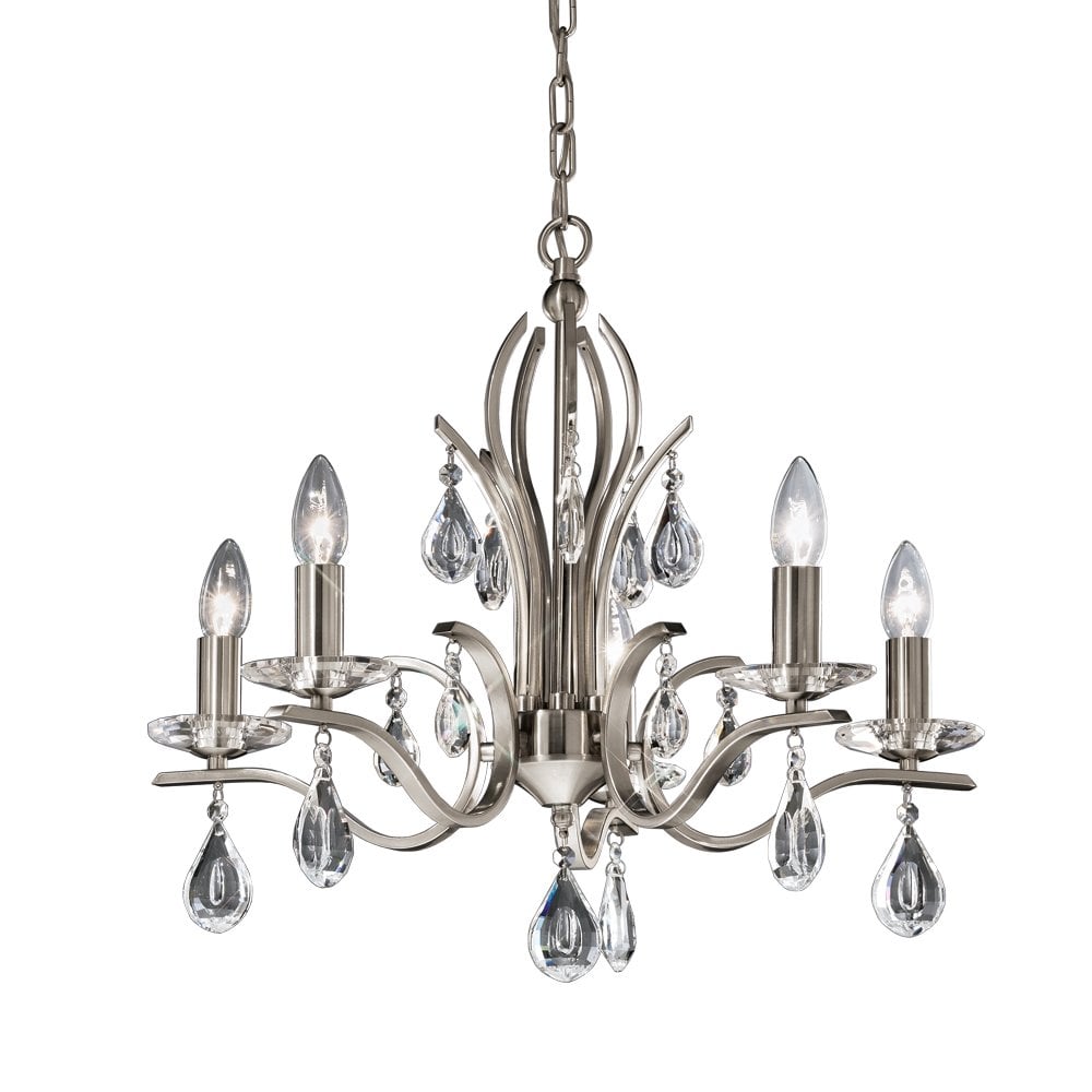 Franklite FL2298/5 Willow 5 Light Pendant Satin Nickel