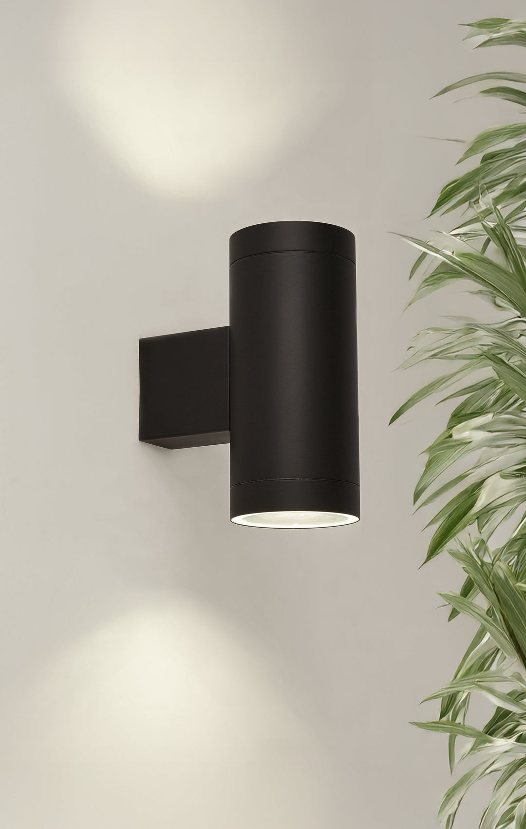 Searchlight 19082BK 2 Light Outdoor Up Down Light With Dusk Till Dawn Sensor Black