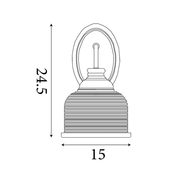Searchlight 2671-1AB Bistro II - 1 Light Wall Bracket Antique Brass Halophane Glass