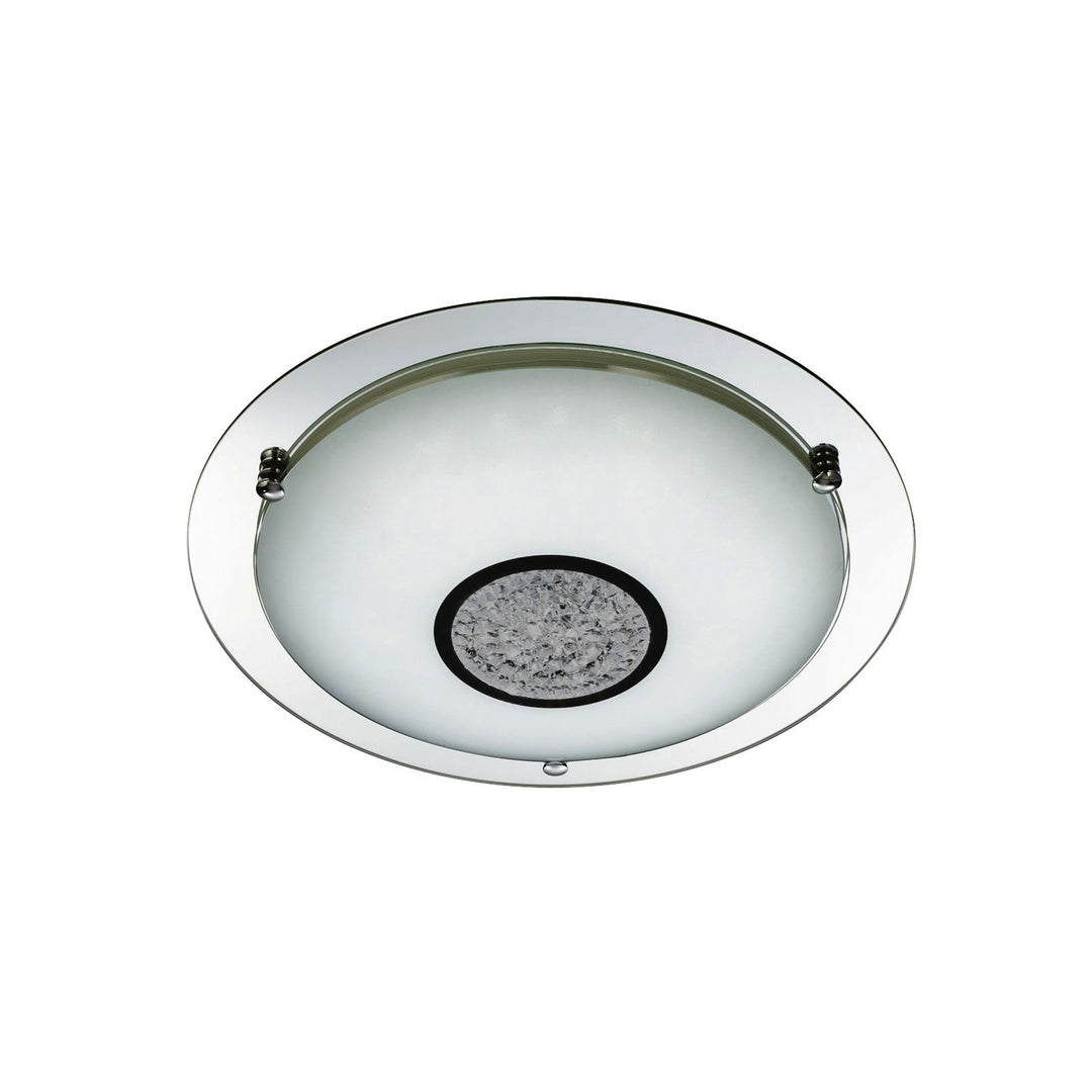 Searchlight 3883-31 Bathroom LED Flush Chrome Mirror Halo White Crystal