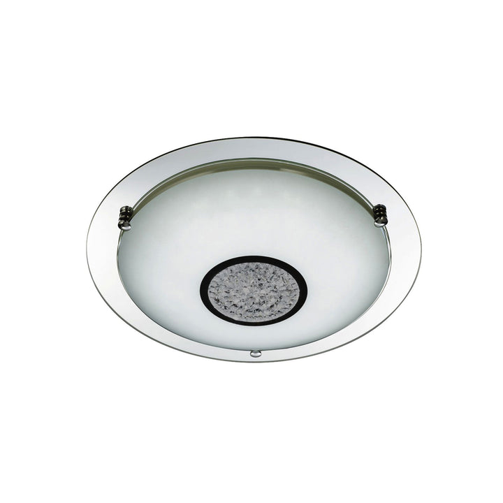 Searchlight 3883-31 Bathroom LED Flush Chrome Mirror Halo White Crystal