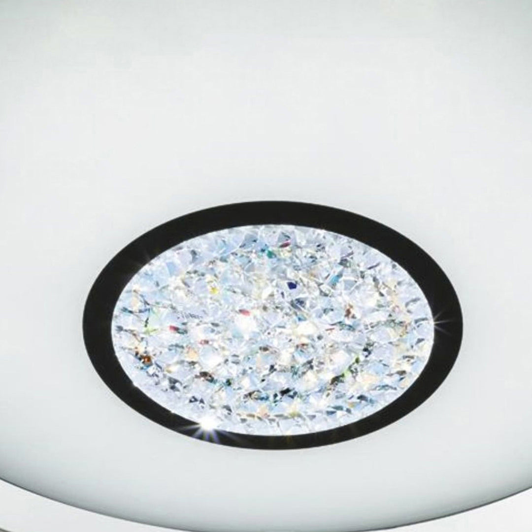 Searchlight 3883-31 Bathroom LED Flush Chrome Mirror Halo White Crystal