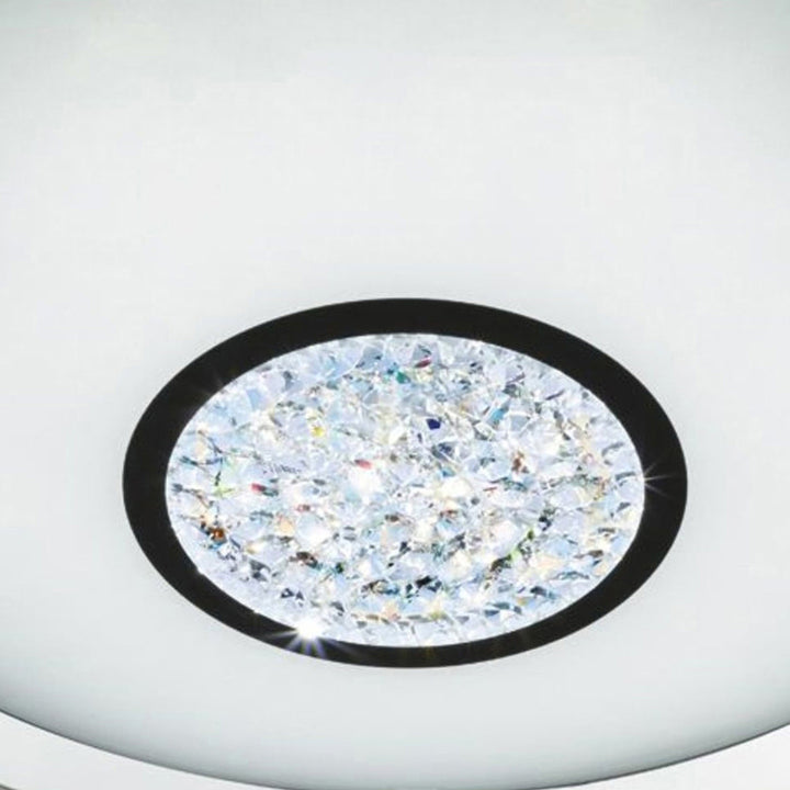 Searchlight 3883-31 Bathroom LED Flush Chrome Mirror Halo White Crystal