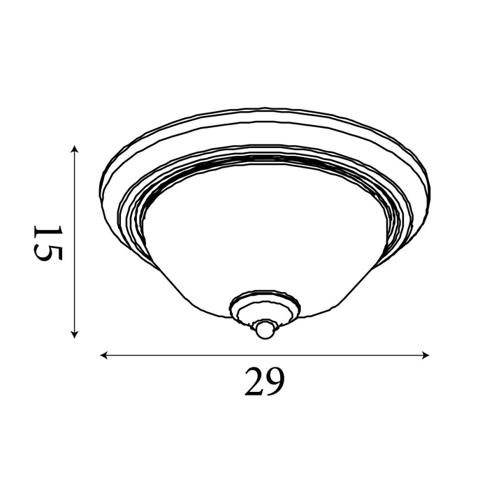 Searchlight 4370 American Diner - 2 Light IP44 Ceiling Flush Antique Brass Clear Glass