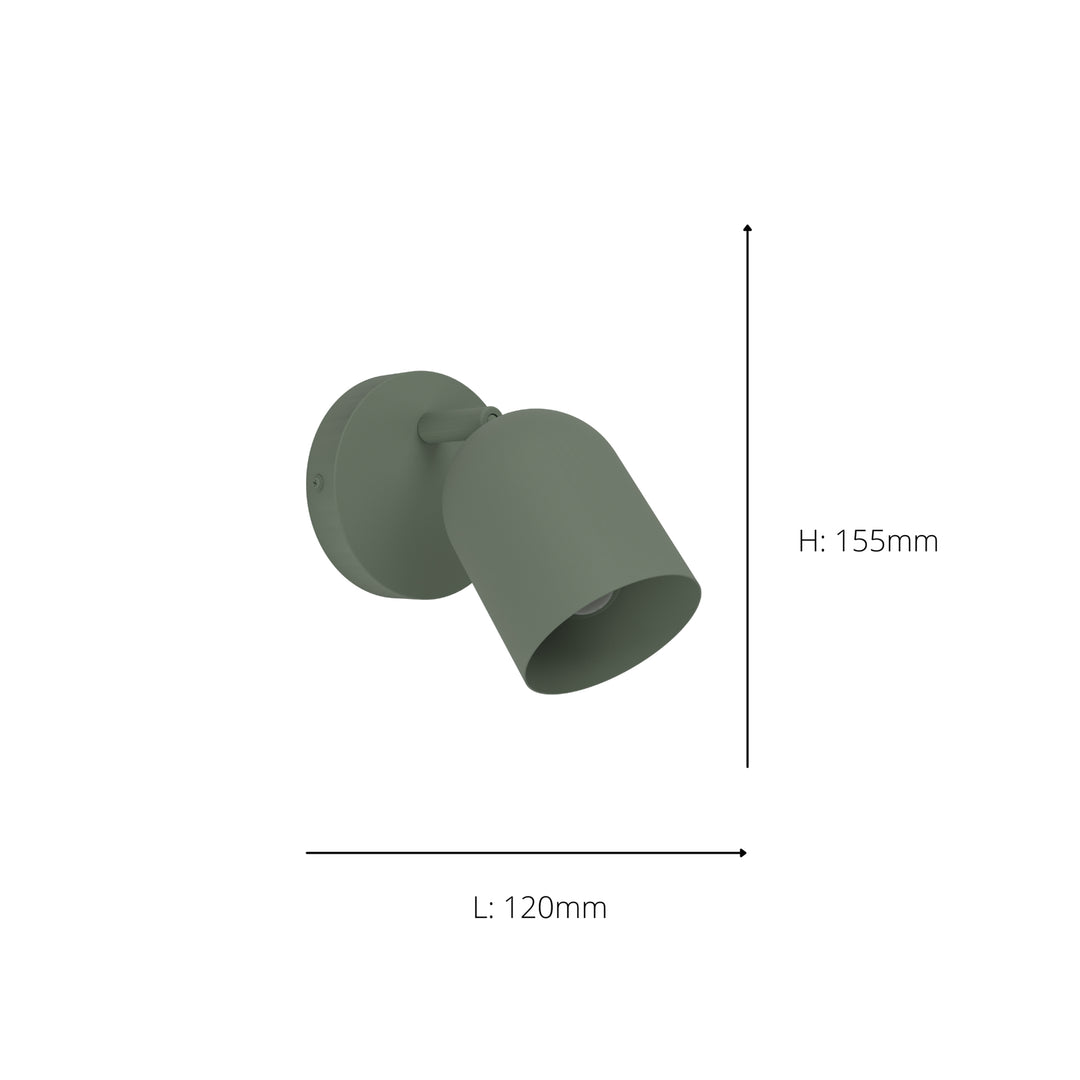 Eglo 44132 Tilston Steel Minimalist Single Wall Spotlight Green