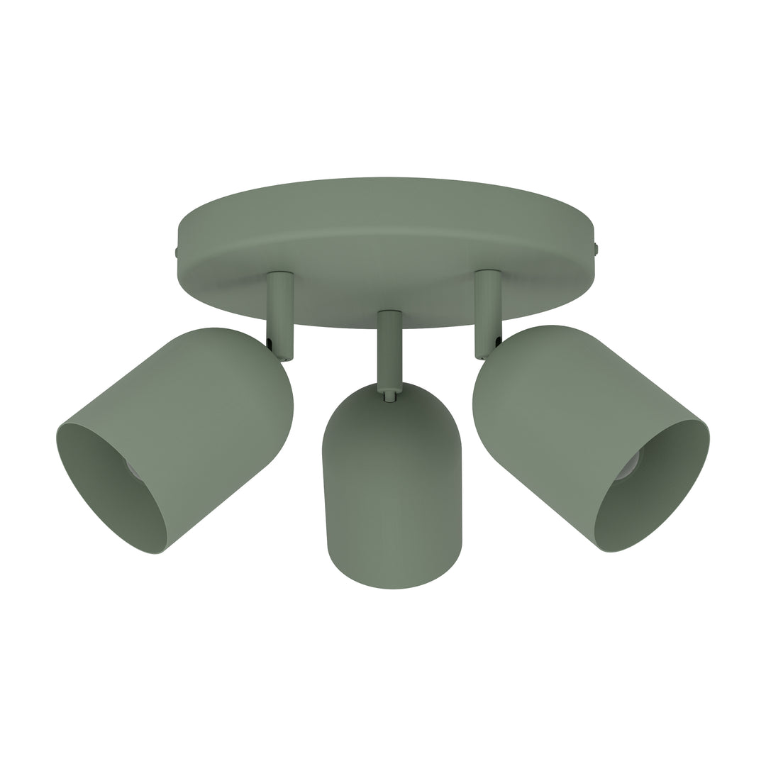 Eglo 44134 Tilston Steel Minimalist Triple Ceiling Spotlight Green