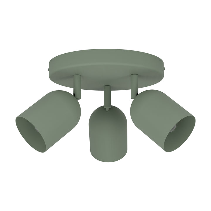 Eglo 44134 Tilston Steel Minimalist Triple Ceiling Spotlight Green