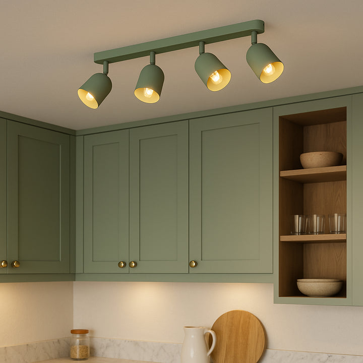 Eglo 44135 Tilston Steel Minimalist 4-Light Ceiling Spotlight Green