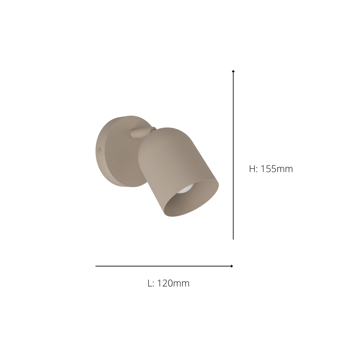 Eglo 44161 Tilston Steel Minimalist Single Wall Spotlight Sandy