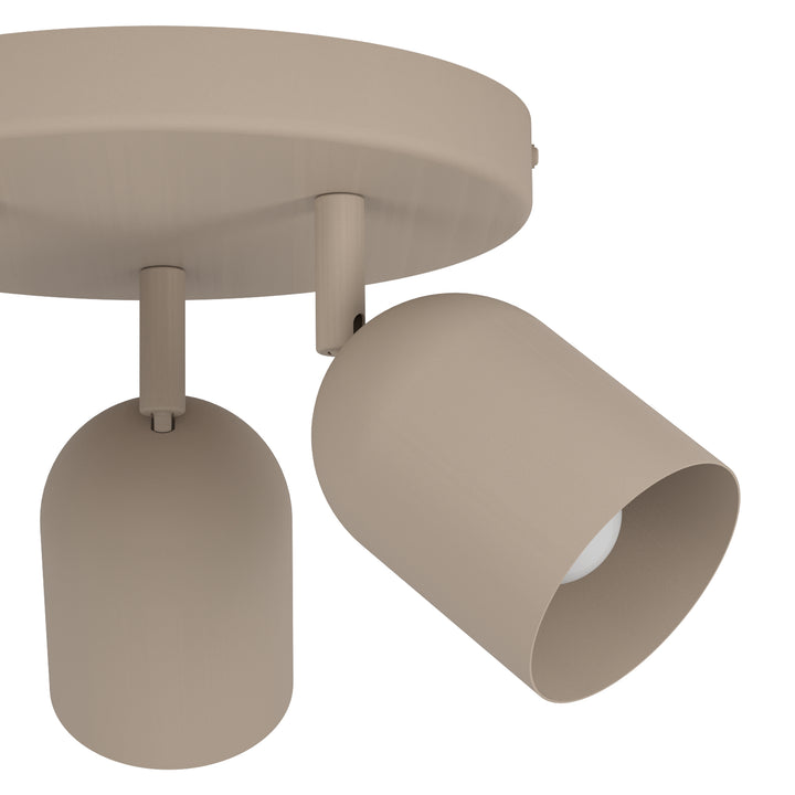 Eglo 44163 Tilston Steel Minimalist Triple Ceiling Spotlight Sandy