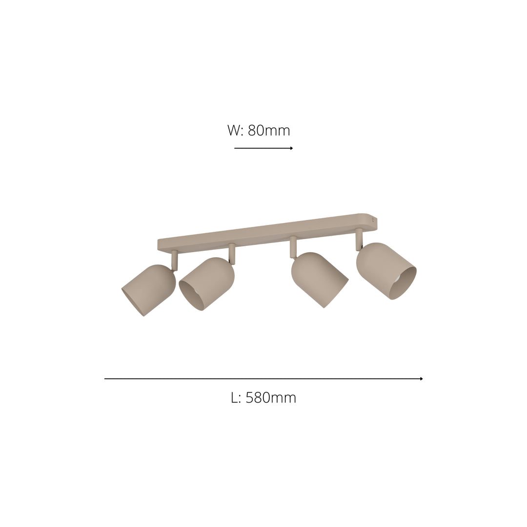 Eglo 44164 Tilston Steel Minimalist 4-Light Ceiling Spotlight Sandy