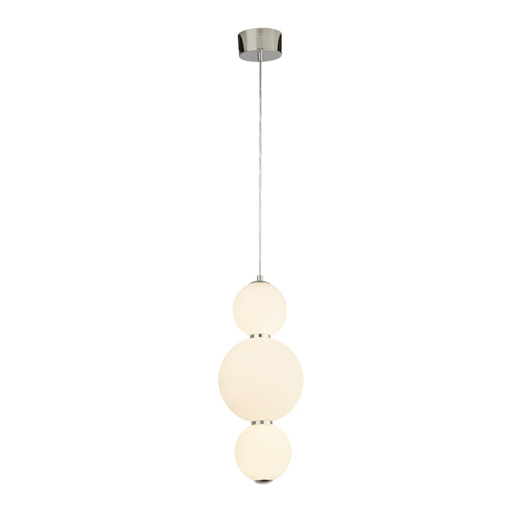 Searchlight 51022-3CC Snowball 3 Light Pendant Chrome With Opal Glass Shade