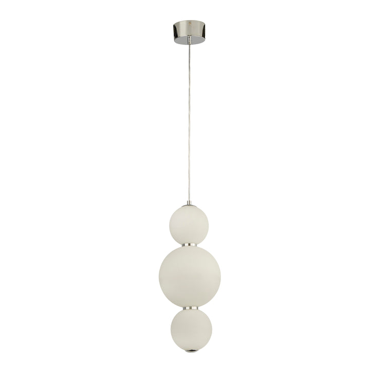 Searchlight 51022-3CC Snowball 3 Light Pendant Chrome With Opal Glass Shade