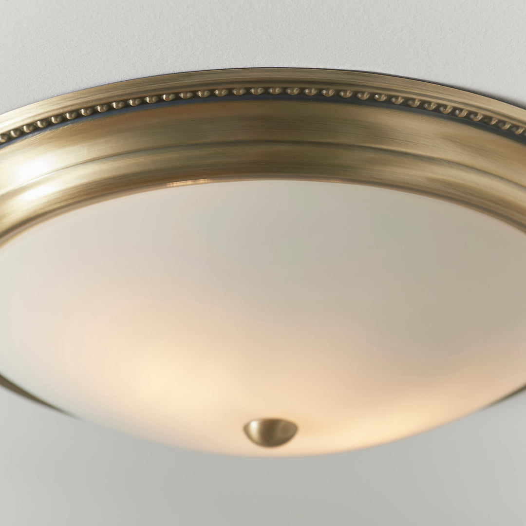 91121 Atlas 2 Light Flush Ceiling Light Brass
