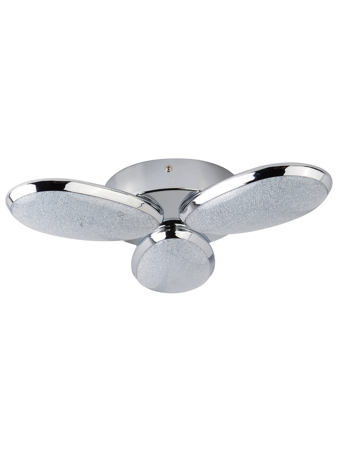 Searchlight 6213-3CC Lori 3 Light LED Ceiling Flush Crushed Ice Effect Shade Chrome