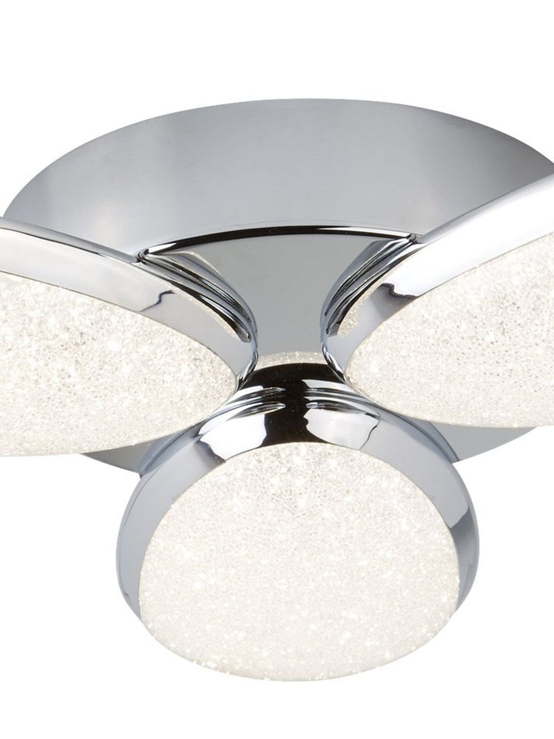 Searchlight 6213-3CC Lori 3 Light LED Ceiling Flush Crushed Ice Effect Shade Chrome