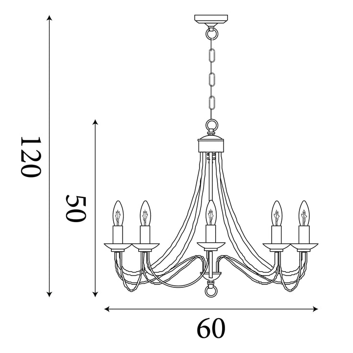 Searchlight 6348-8AB Maypole 8 Light Antique Brass Fitting
