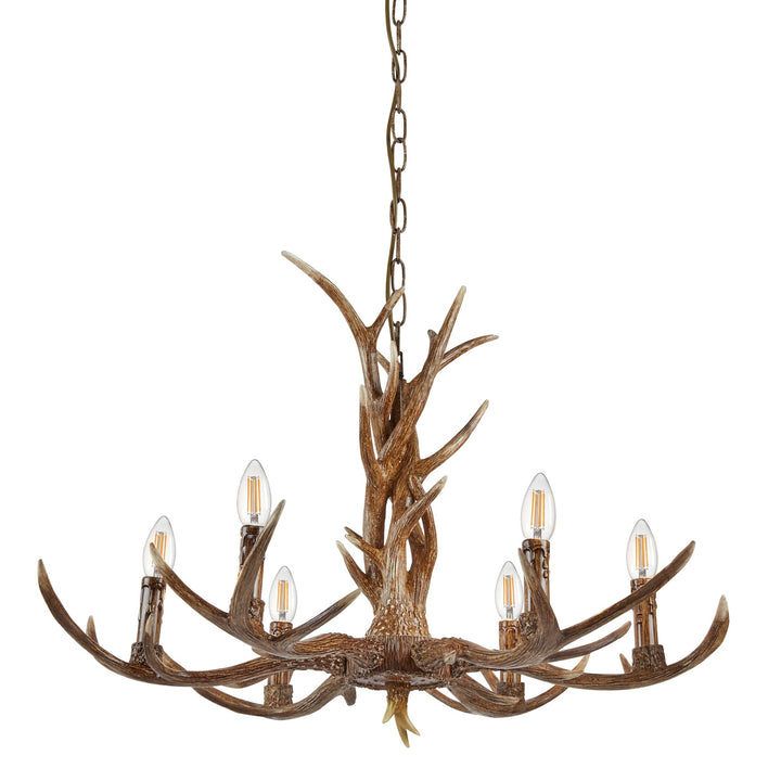 Searchlight 6416-6BR Stag 6 Light Antler Ceiling Fitting