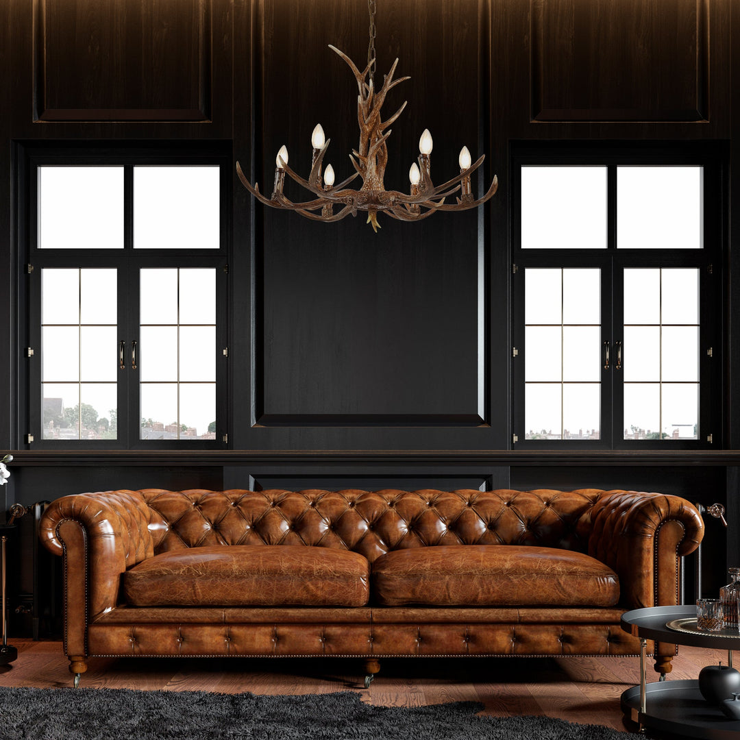 Searchlight 6416-6BR Stag 6 Light Antler Ceiling Fitting