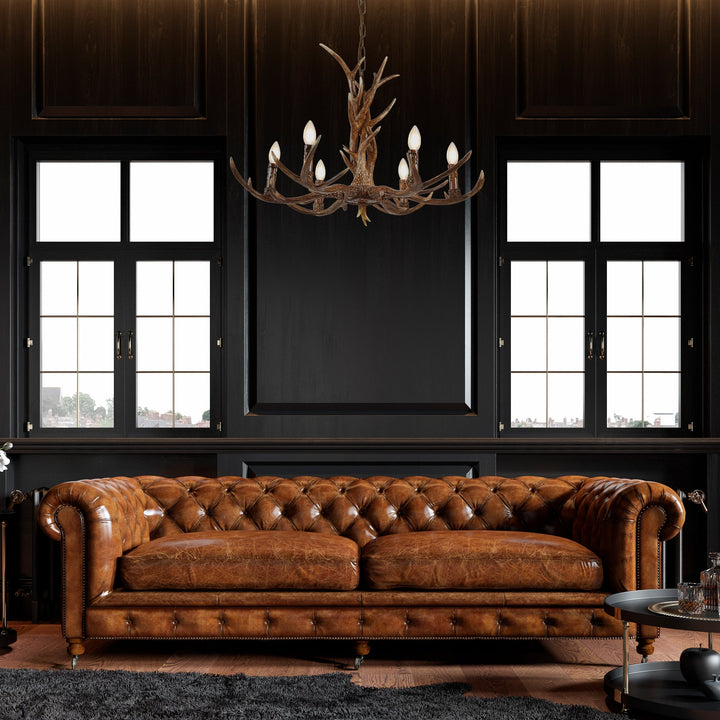 Searchlight 6416-6BR Stag 6 Light Antler Ceiling Fitting