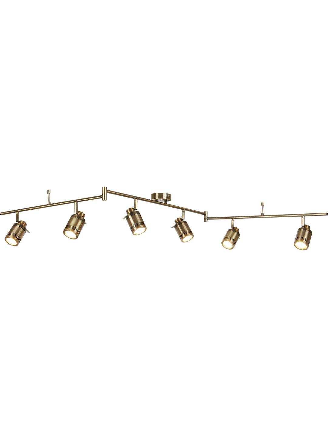 Searchlight 6606AB Samson 6 Light IP44 Bathroom Spot Split-bar Antique Brass