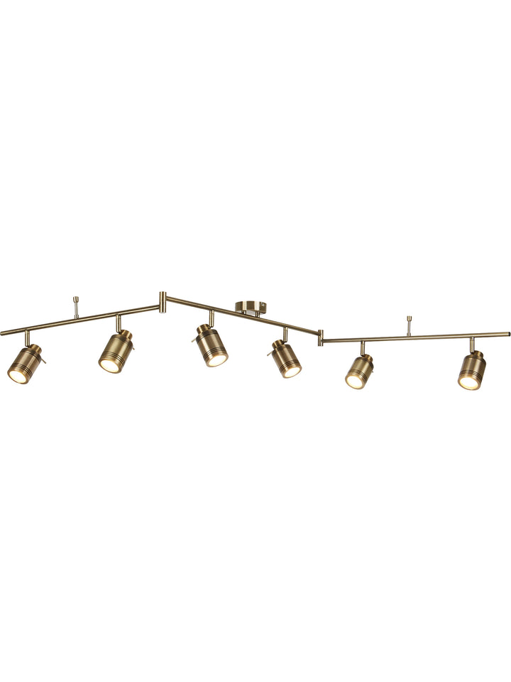 Searchlight 6606AB Samson 6 Light IP44 Bathroom Spot Split-bar Antique Brass