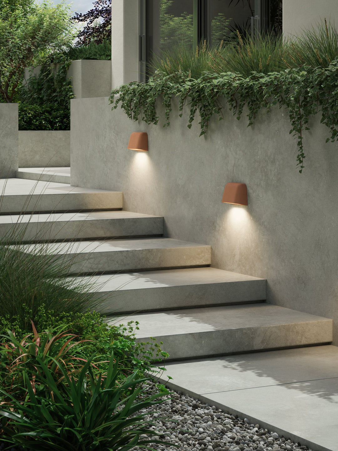 Astro 1317032 Mast Outdoor Twin Wall Light Terracotta Concrete
