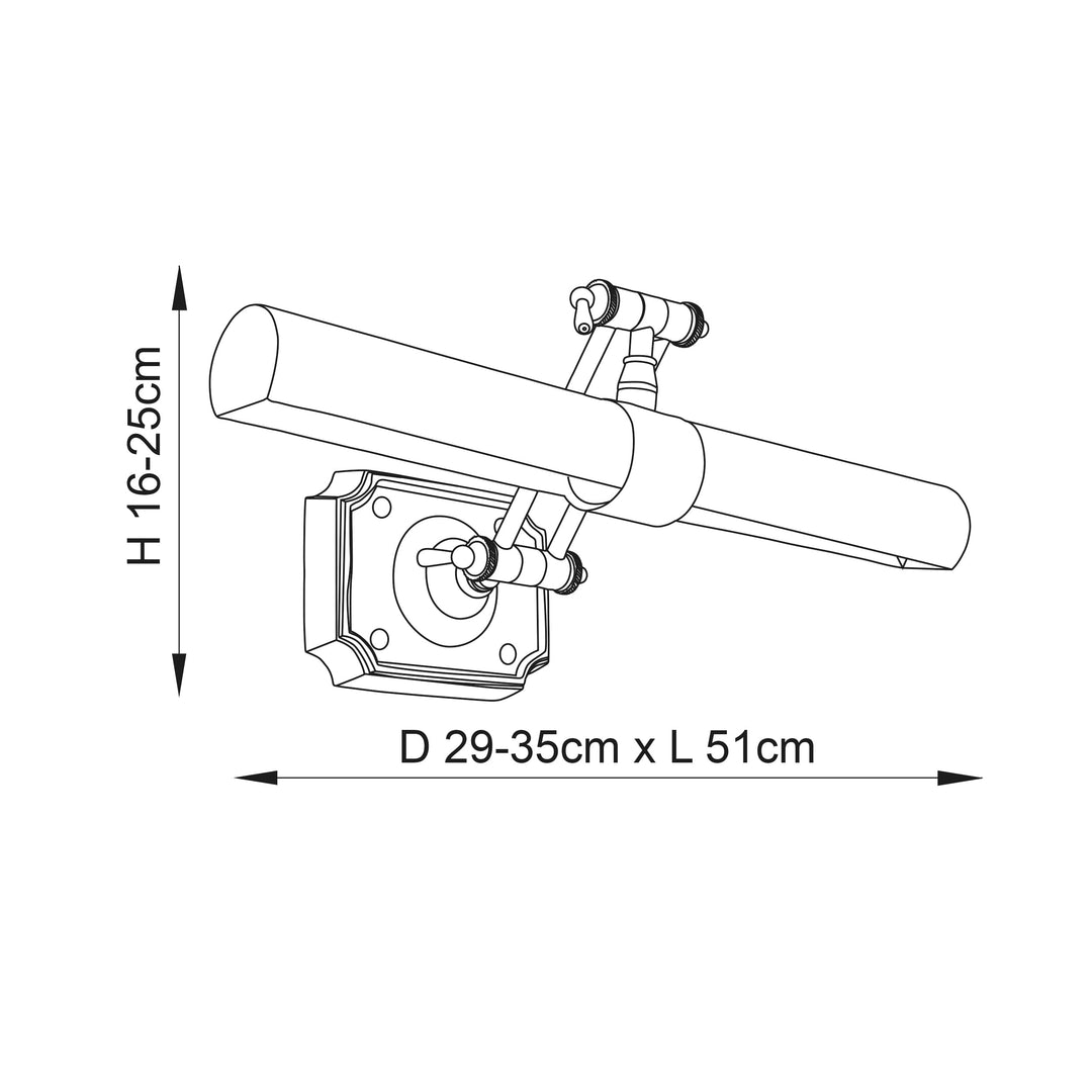 Interiors 1900 69833 Winchester 20" Picture Light Brass (S)