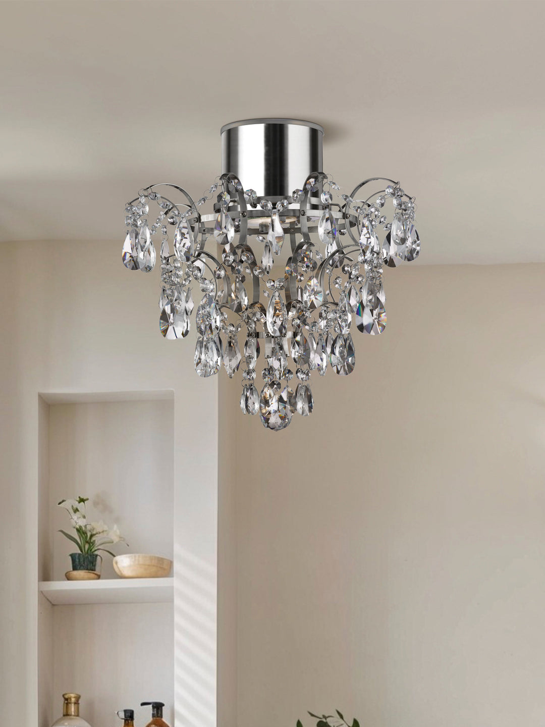 Searchlight 7901-1CC-LED Belle Bathroom IP44 Chandelier K5 Crystals