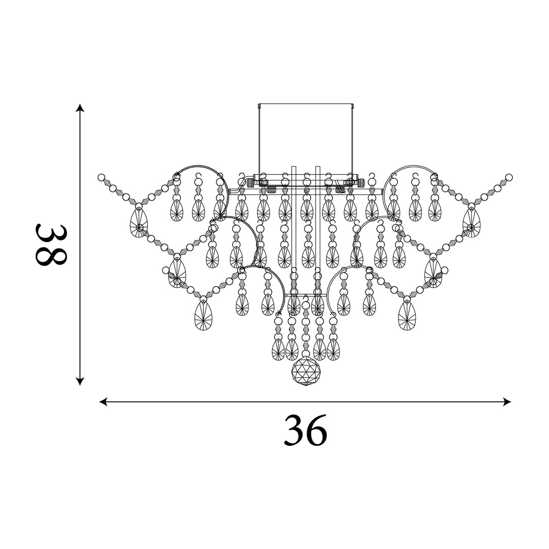 Searchlight 7901-1CC-LED Belle Bathroom IP44 Chandelier K5 Crystals