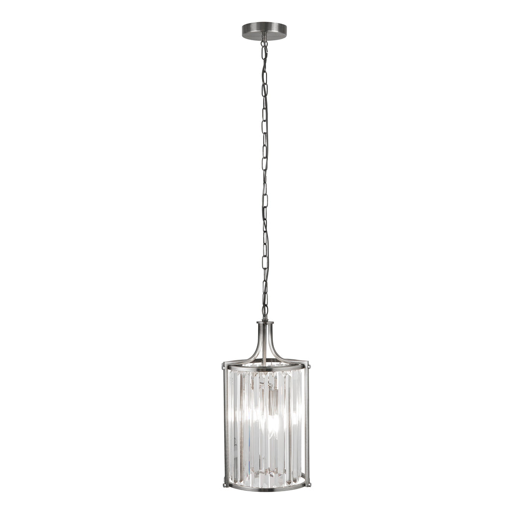 Searchlight 8092-2CC Victoria 2 Light Pendant Chrome With Crystal Glass