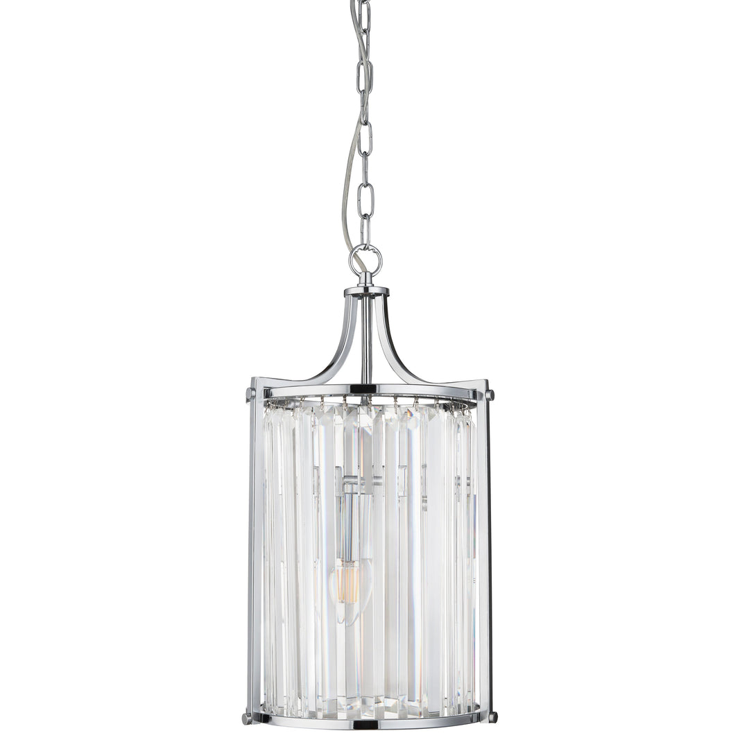 Searchlight 8092-2CC Victoria 2 Light Pendant Chrome With Crystal Glass