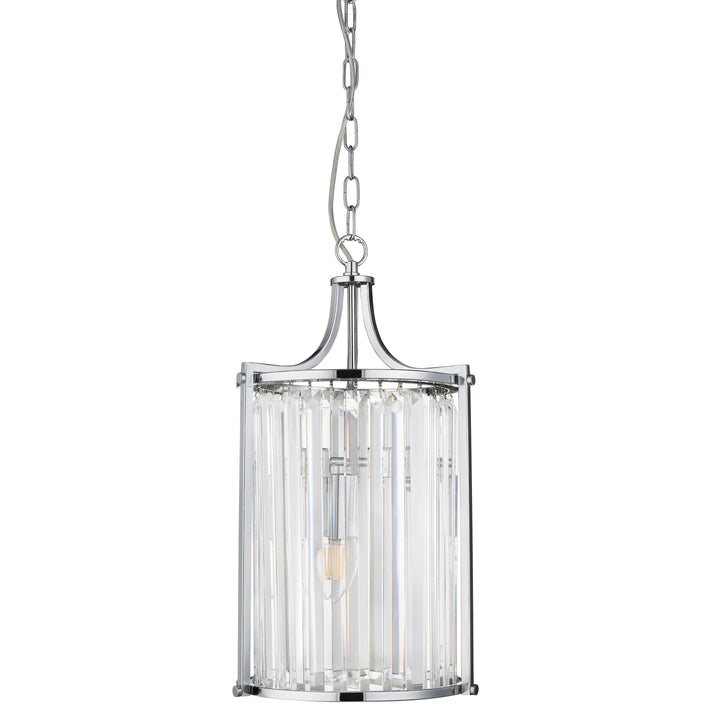 Searchlight 8092-2CC Victoria 2 Light Pendant Chrome With Crystal Glass