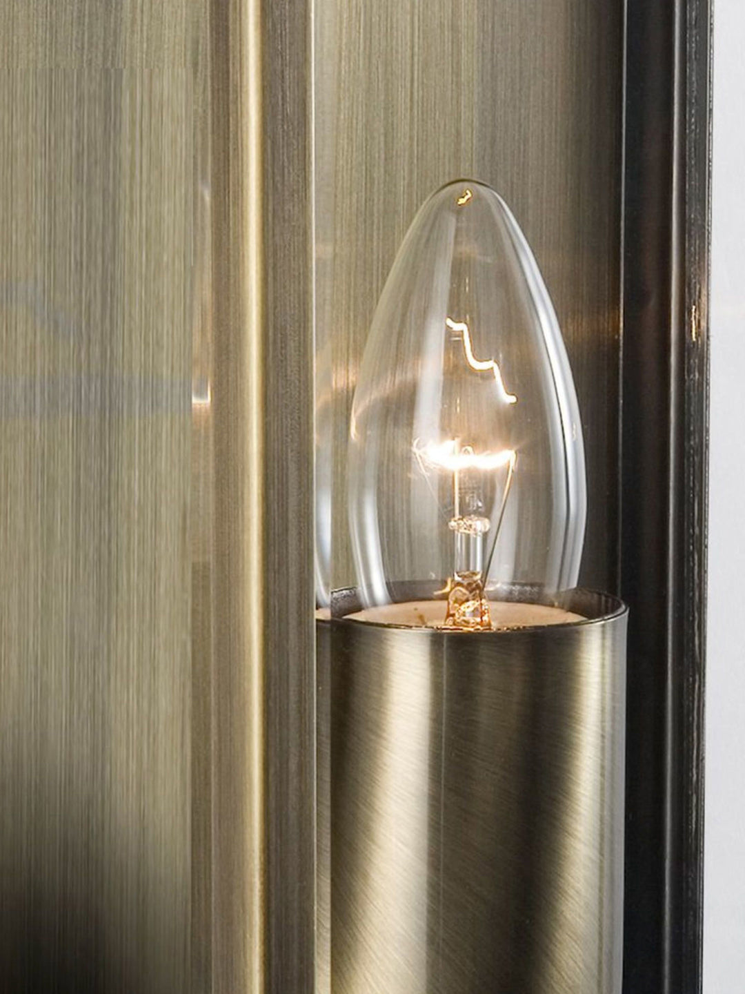 Searchlight 8204AB Box Outdoor Wall &amp; Porch Light - 1 Light Antique Brass Rectangle Box