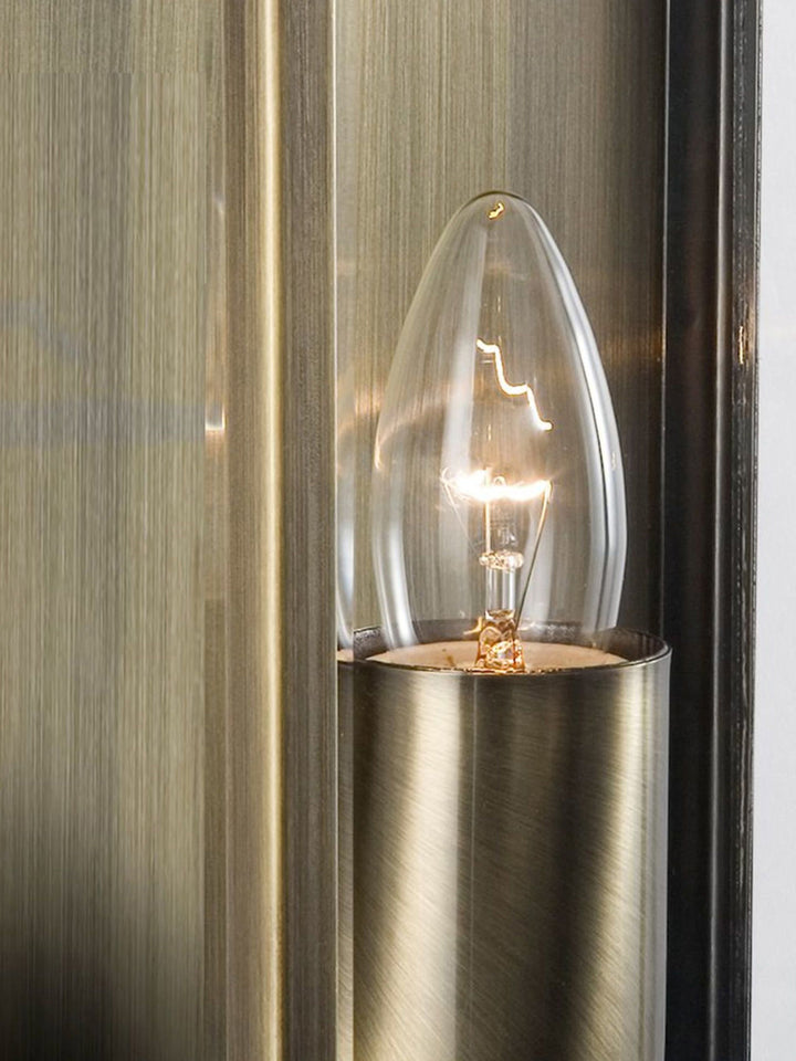Searchlight 8204AB Box Outdoor Wall &amp; Porch Light - 1 Light Antique Brass Rectangle Box
